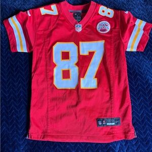 NFL Kids Travis Kelce authentic Chiefs Red and Yellow Jersey